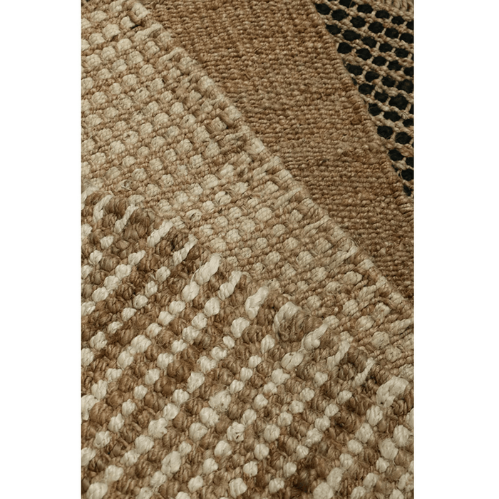 100% Jute Natural & White Door Mat