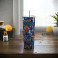 20 oz Skinny Steel Tumbler with Straw, Mushroom Lover Cup