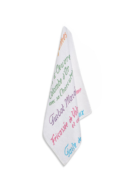 25th Anniversary 'Le Menu' Summerill & Bishop x La Colombe d'Or Linen Napkin, 50x50cm