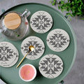6 Pieces Coaster Set Aztec Motif Set