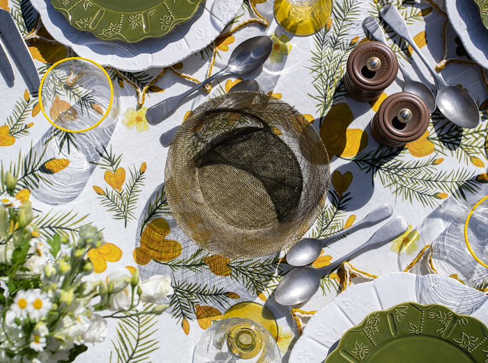 Abaca Round Bread Basket in Sage