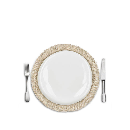 Abaca Woven Round Placemat in Cream