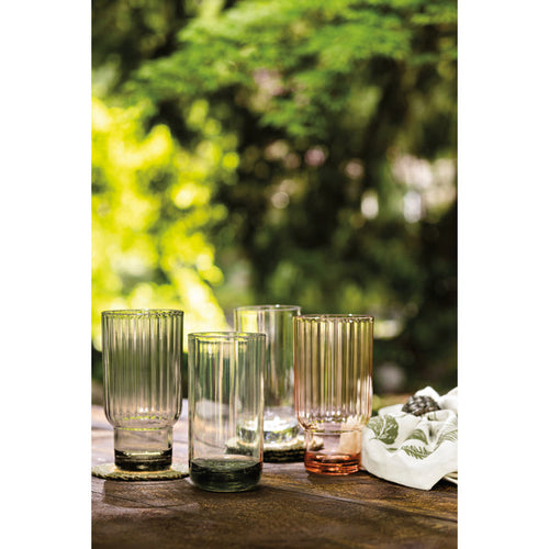 Acrylic Fluted Highball Glass - Blush Pink