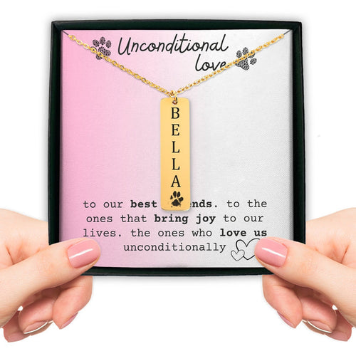 Actual Paw Print + Name Necklace for Pet Lovers Dog Lover Cat Lover Gift