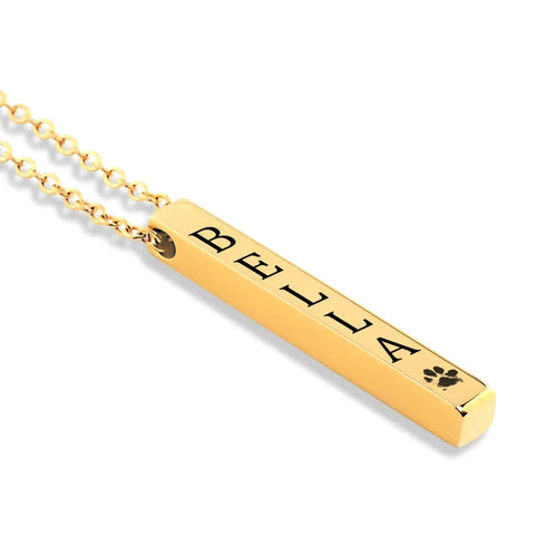 Actual Paw Print + Name Necklace for Pet Lovers Dog Lover Cat Lover Gift