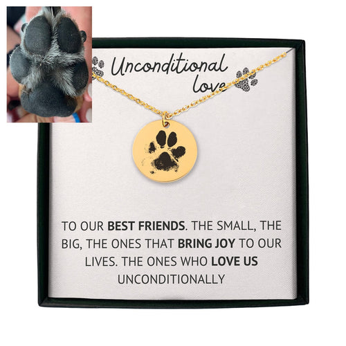 Actual Paw Print Necklace for Pet Owner Gifts