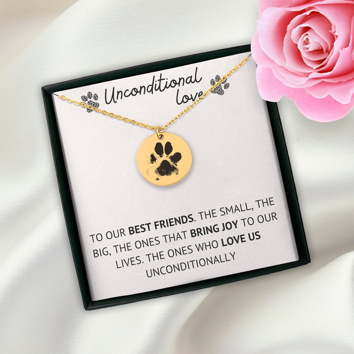 Actual Paw Print Necklace for Pet Owner Gifts