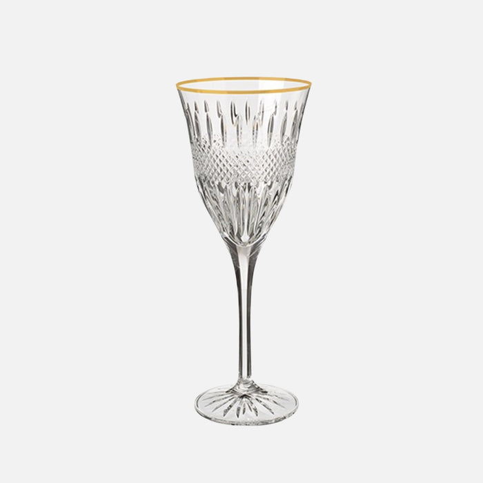 Almas Gold Rim Crystal Wine Glass, 20cm