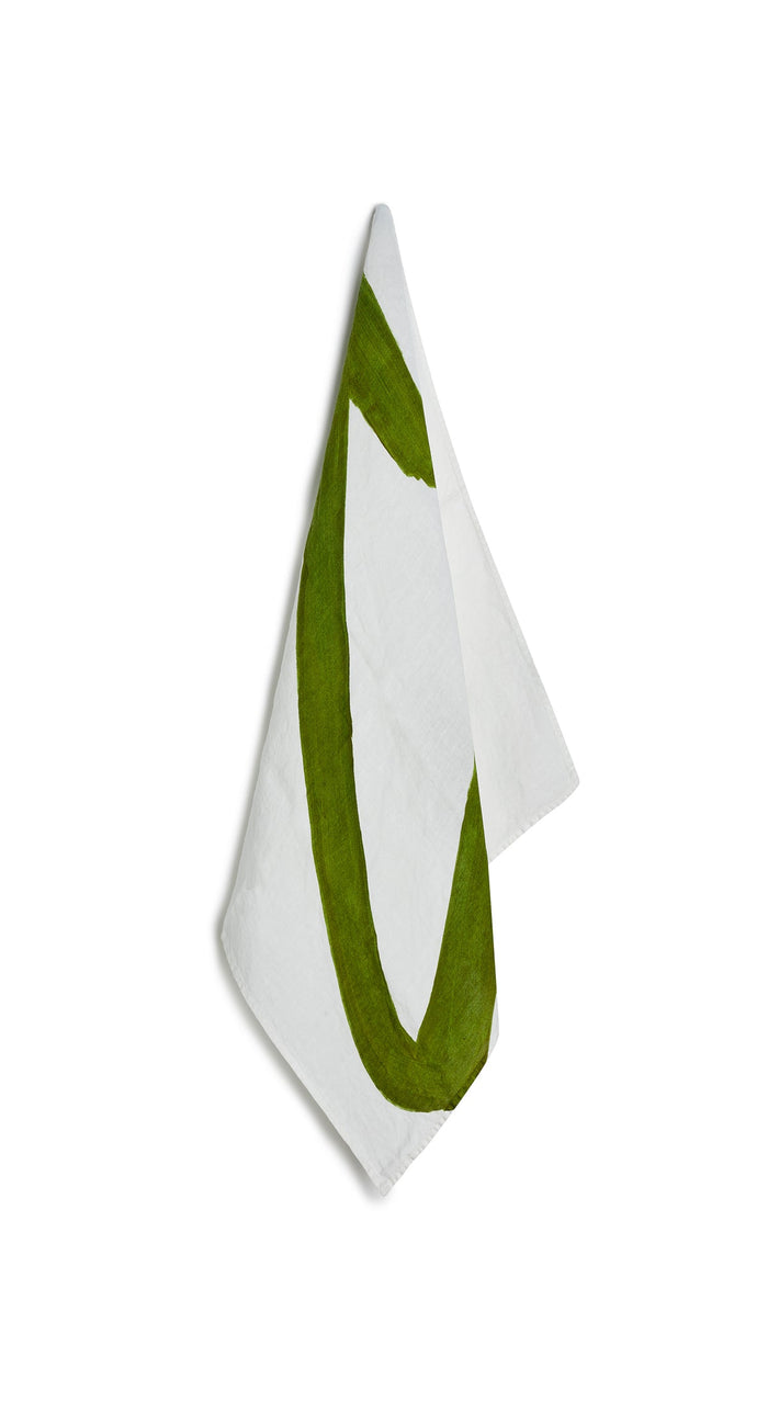 Alphabet Napkin 'C' in Avocado Green, 50x50cm