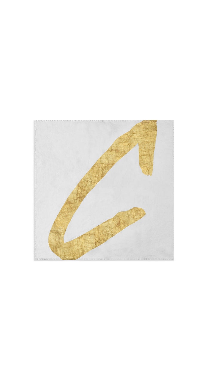 Alphabet Napkin 'C' in Gold, 50x50cm