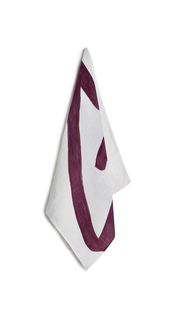 Alphabet Napkin 'G' in Grape Purple, 50x50cm