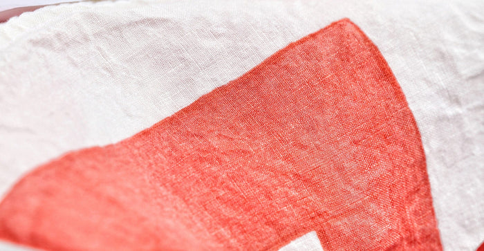 Alphabet Napkin 'H' in Coral Orange, 50x50cm