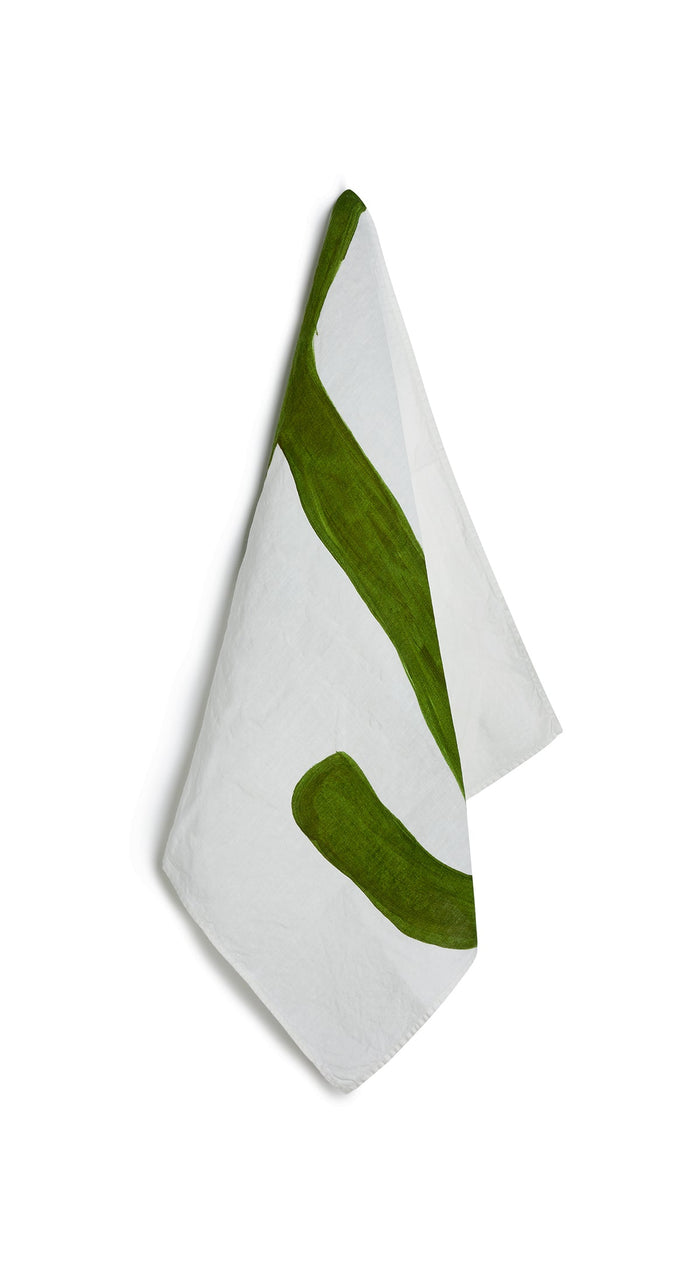 Alphabet Napkin 'J' in Avocado Green, 50x50cm