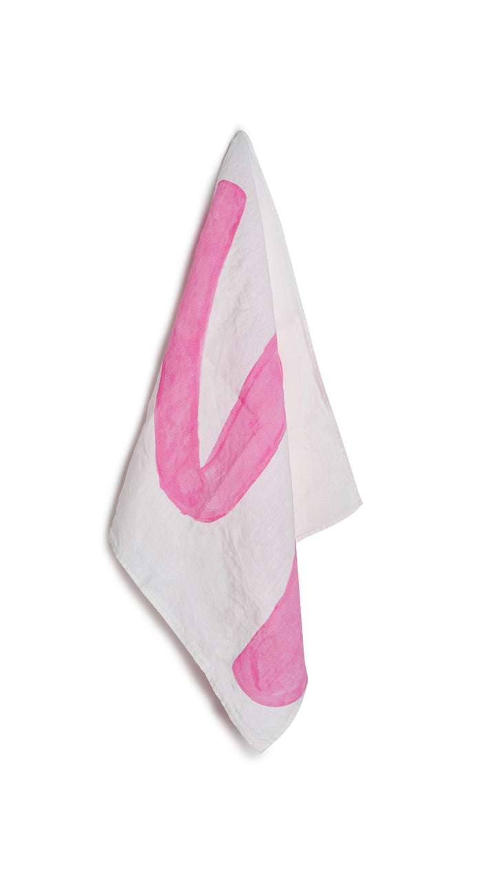 Alphabet Napkin 'S' in Rose Pink, 50x50cm