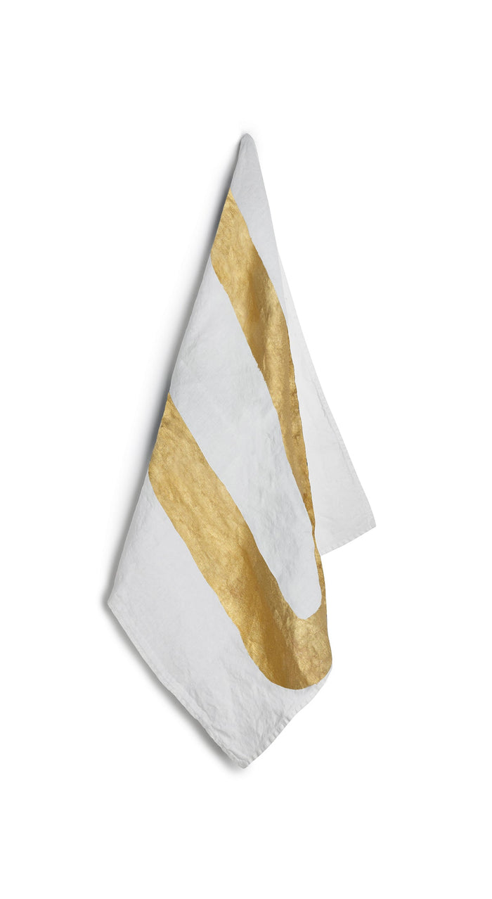 Alphabet Napkin 'U' in Gold, 50x50cm