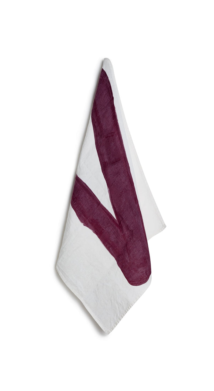 Alphabet Napkin 'V' in Grape Purple, 50x50cm