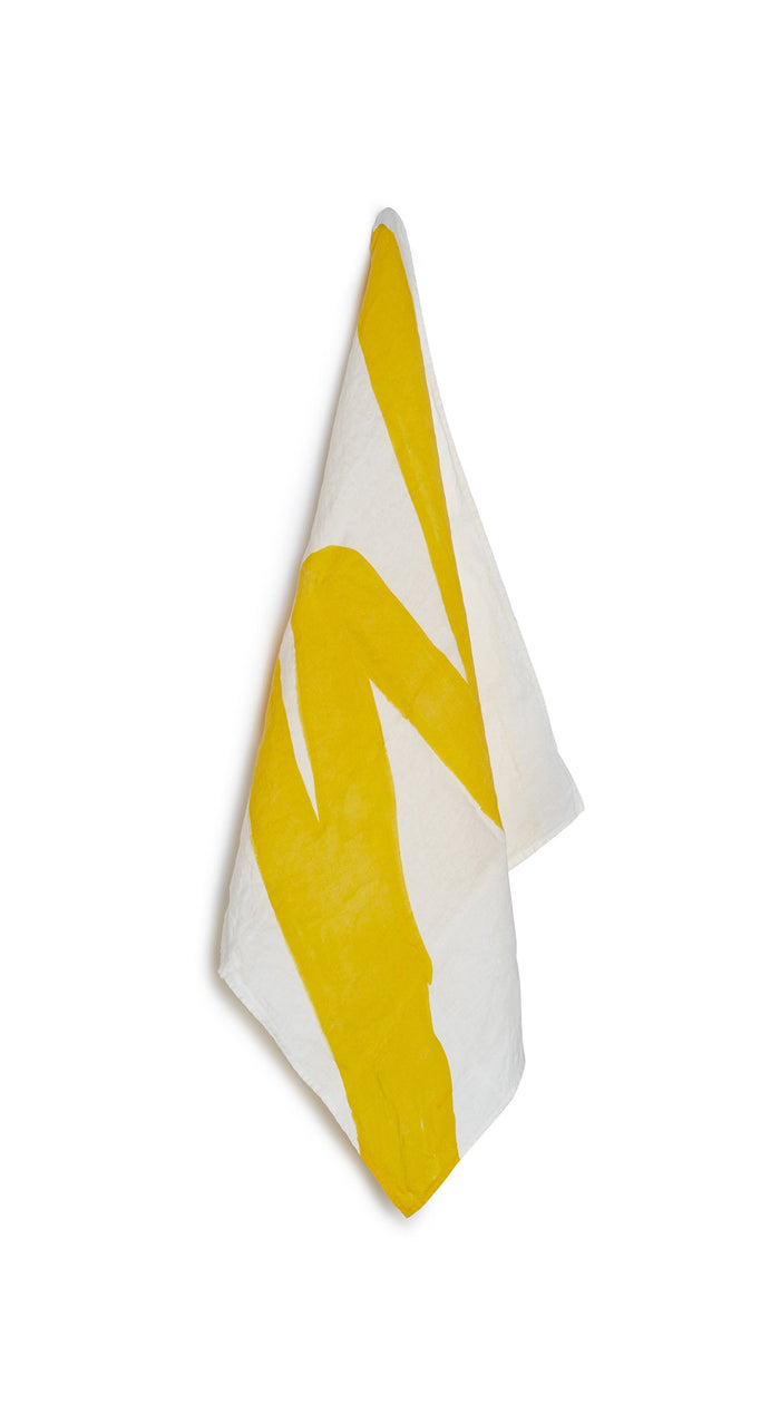 Alphabet Napkin 'W' in Lemon Yellow, 50x50cm