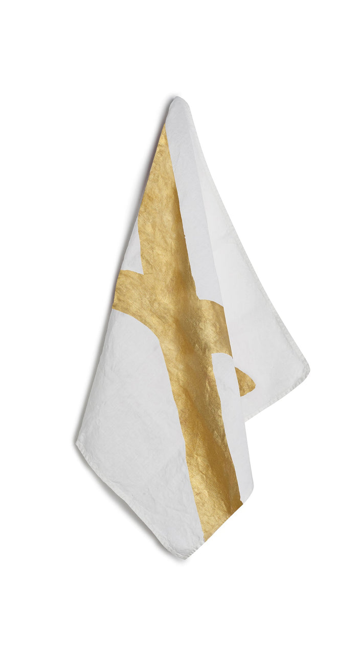 Alphabet Napkin 'X' in Gold, 50x50cm