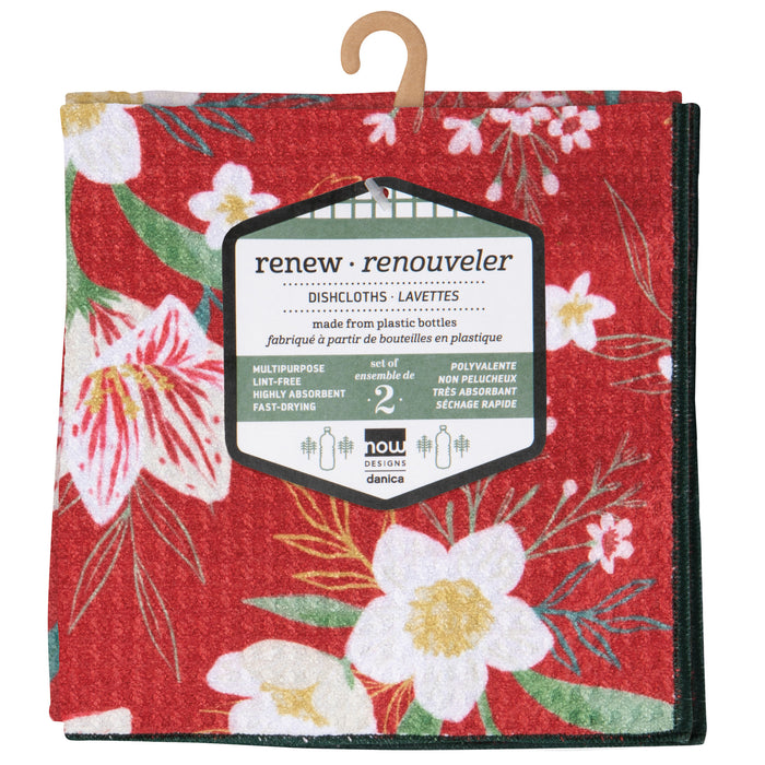 Amaryllis Christmas Recycled Microfibre Dishcloth Set