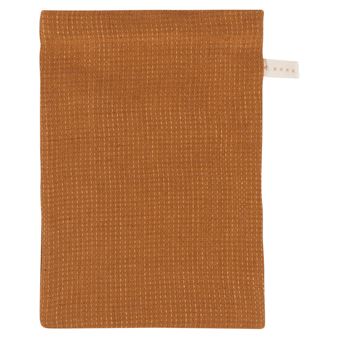 Amber And Natural Linen Bath Mitts Set of 3