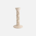 The Socialite Family Anna candle holder in cream crackle-glazed ceramic, 20cm, front view