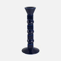 The Socialite Family Anna ceramic candle holder in midnight blue, 25cm, front view