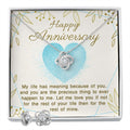 Anniversary Jewelry Gift Set for Her, Earrings & Necklace Love Knot Gift
