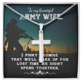 Army Wife Necklace Gift for Wife Cross Necklace, Anniversary Christmas Gift