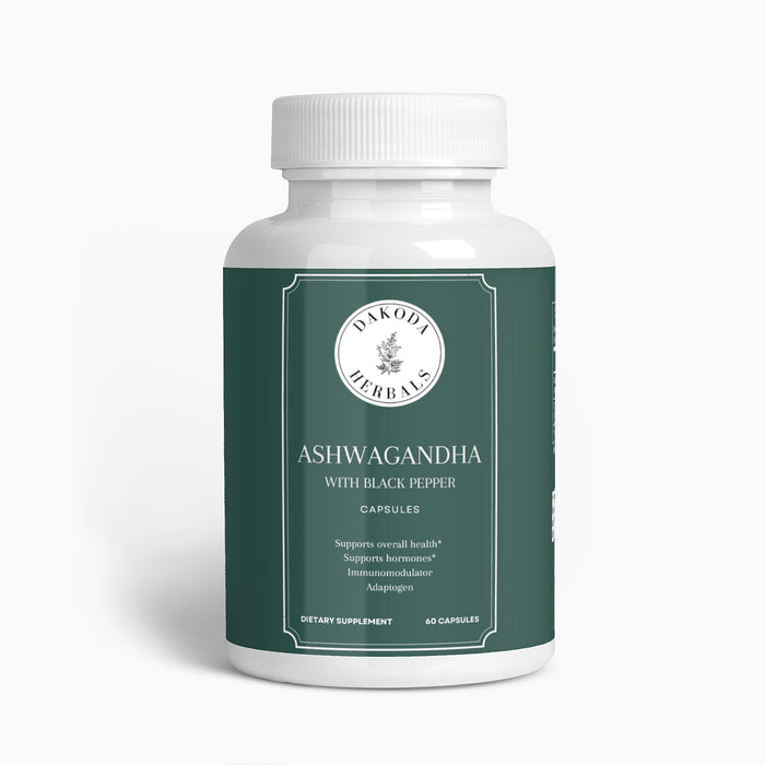 Ashwagandha with Black Pepper Supplent, 60 Capsules - Dakoda Herbals