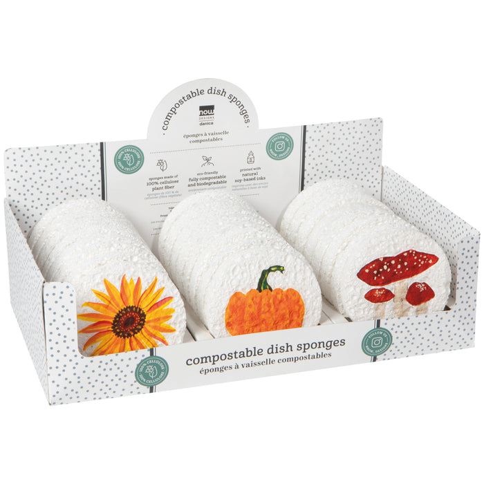 Autumn Bounty Sponge Counter Display - 24 Assorted