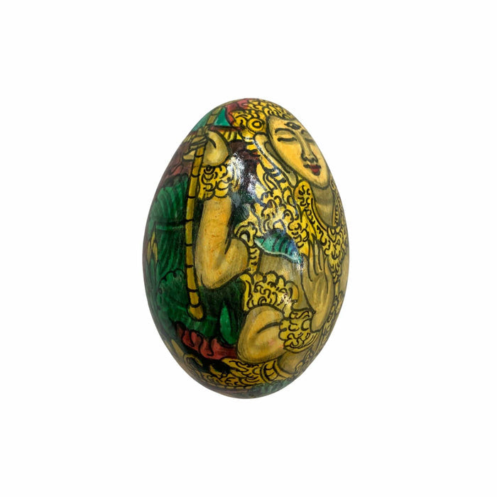 Balinese Goddess Small Handpainted Wooden Egg