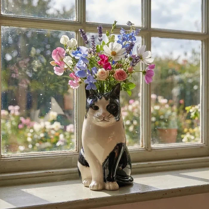 Barney Cat Flower Vase