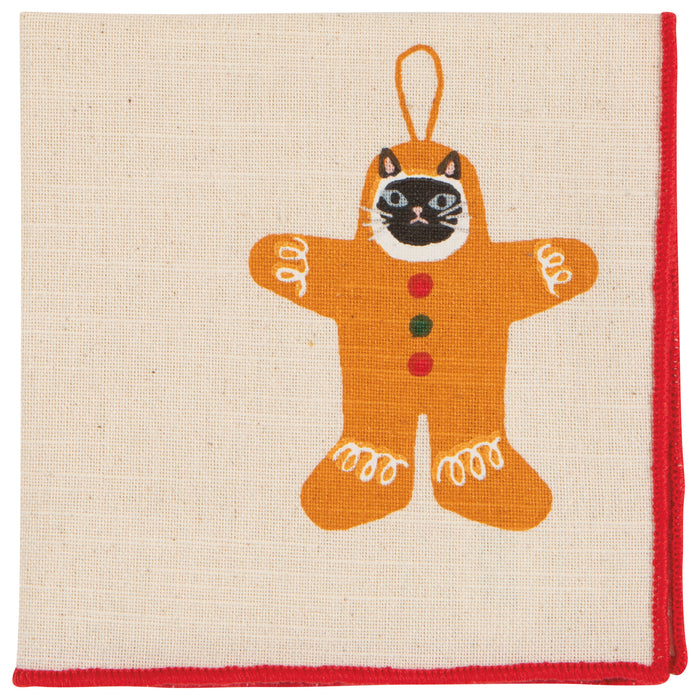 Bauble Cats Christmas Printed Cocktail Napkins Set of 4 Assorted