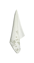 Bernadette's Hand Stamped Falling Flower Linen Napkin in Avocado Green, 50x50cm