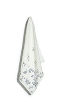 Bernadette's Hand Stamped Falling Flower Linen Napkin in Midnight Blue