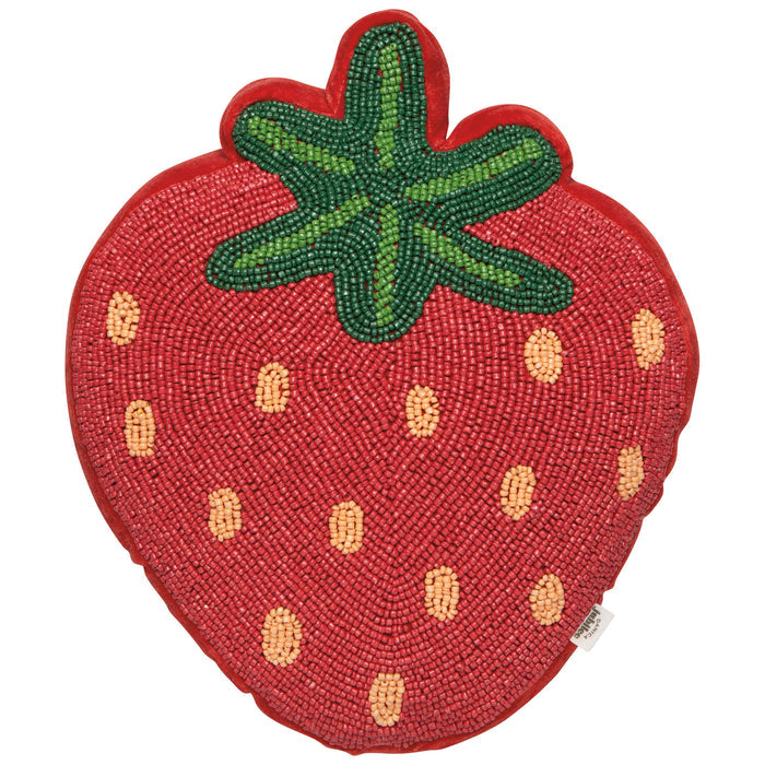 Berry Sweet Beaded Throw Pillow