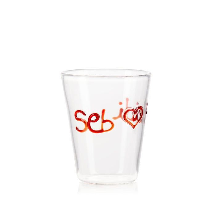 Bespoke Lovers' Heart Handblown Glass Tumbler - MADE TO ORDER