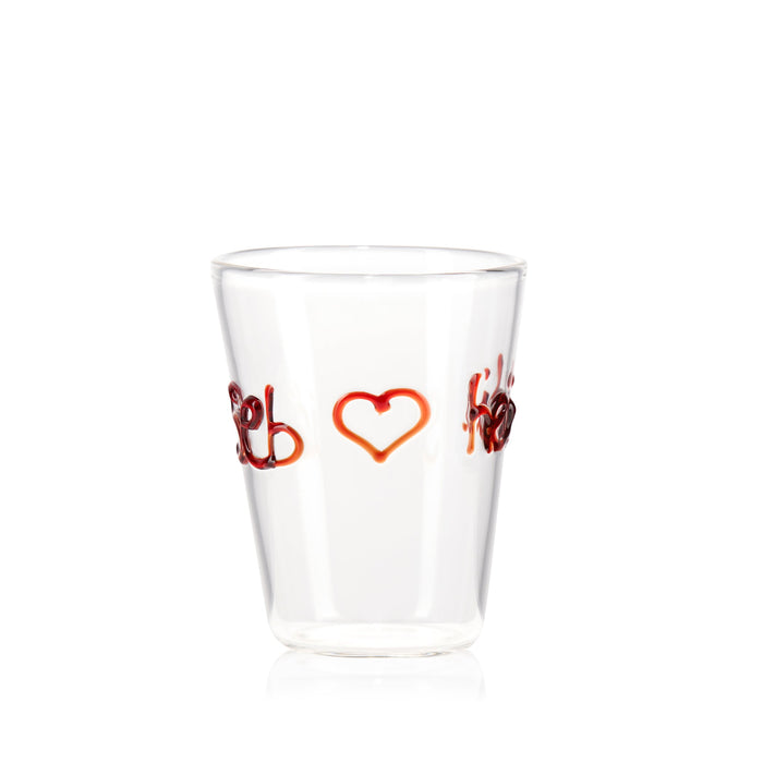 Bespoke Lovers' Heart Handblown Glass Tumbler - MADE TO ORDER