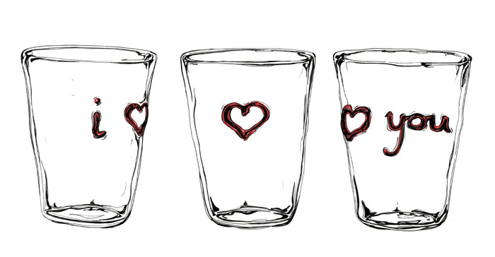 Bespoke Lovers' Heart Handblown Glass Tumbler - MADE TO ORDER