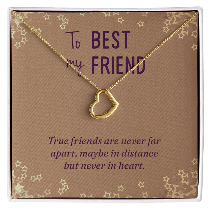 Best Friend Gifts for Birthday Christmas Heart Necklace Silver or Gold - Dakoda Goods & Co.