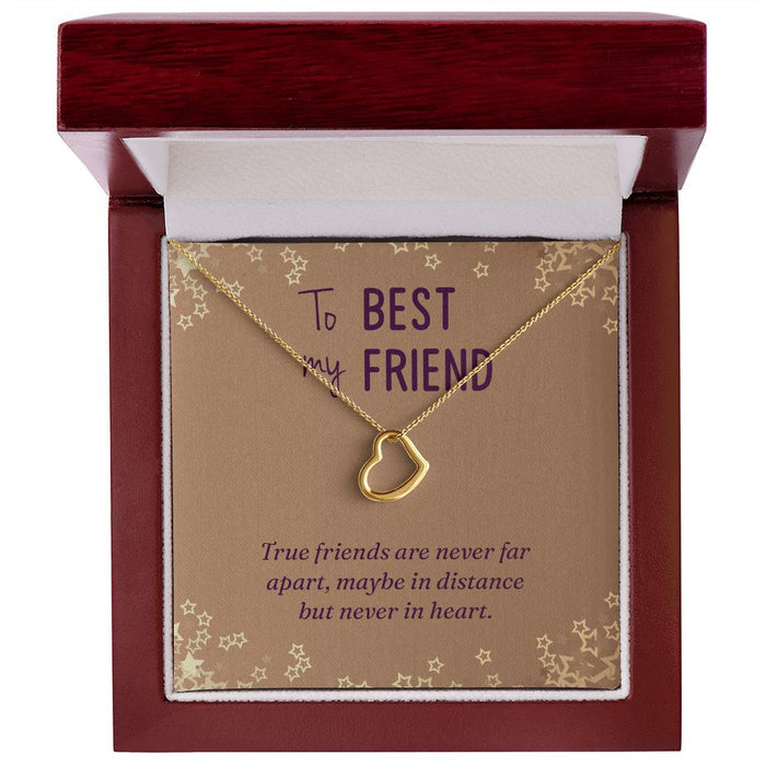 Best Friend Gifts for Birthday Christmas Heart Necklace Silver or Gold - Dakoda Goods & Co.