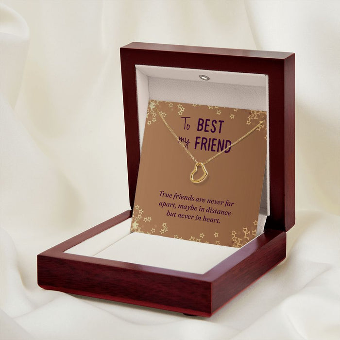Best Friend Gifts for Birthday Christmas Heart Necklace Silver or Gold - Dakoda Goods & Co.