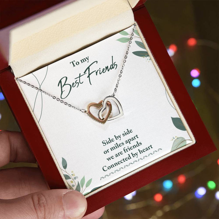 Best Friend Gifts for Friend, Miles Apart We Are Friends Connected by Heart