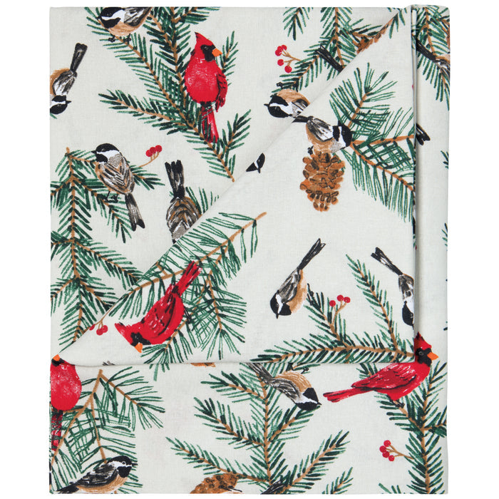 Birds & Boughs Christmas Tablecloth 60 X 90 inch