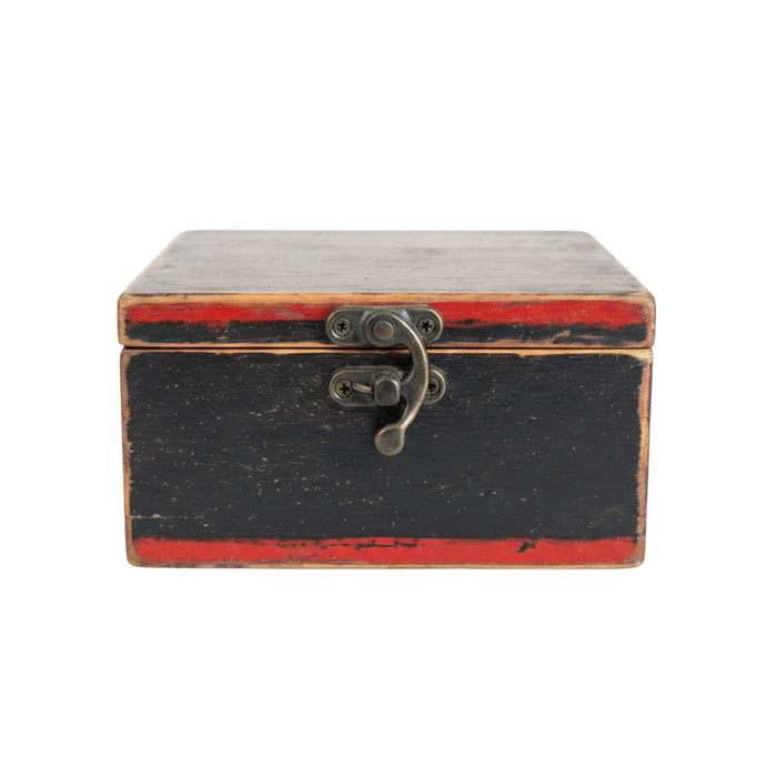 Black Albasia Cube Keepsake Box
