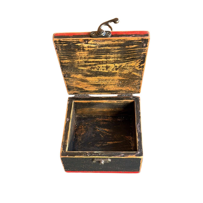 Black Albasia Cube Keepsake Box