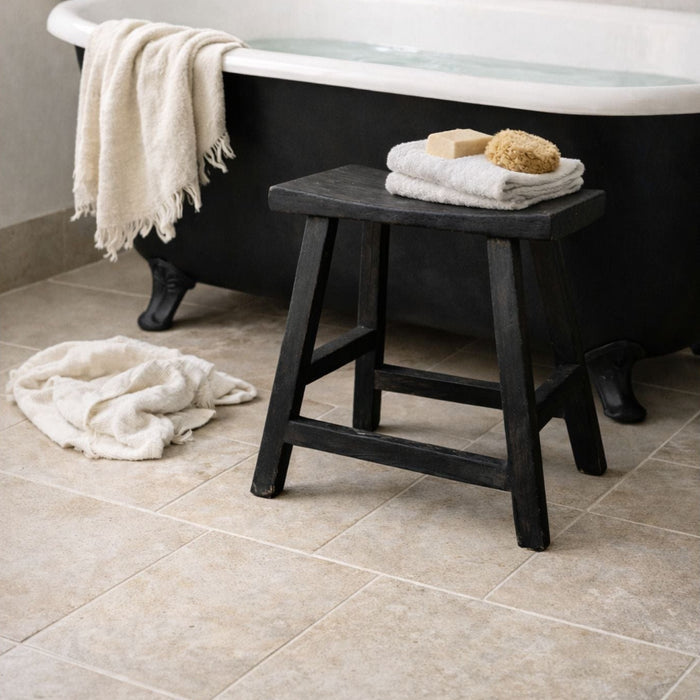 Black Curved Stool