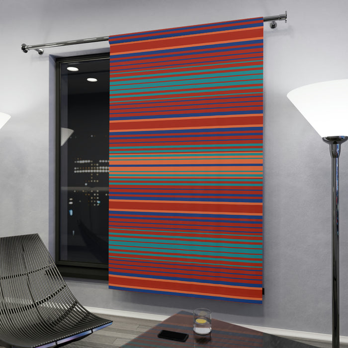 Black Out Window Curtains (1 Piece) Lakeshore Ridge Print Southwestern Striped Polyester