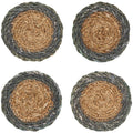 Blue Border Seagrass Coasters Set of 4
