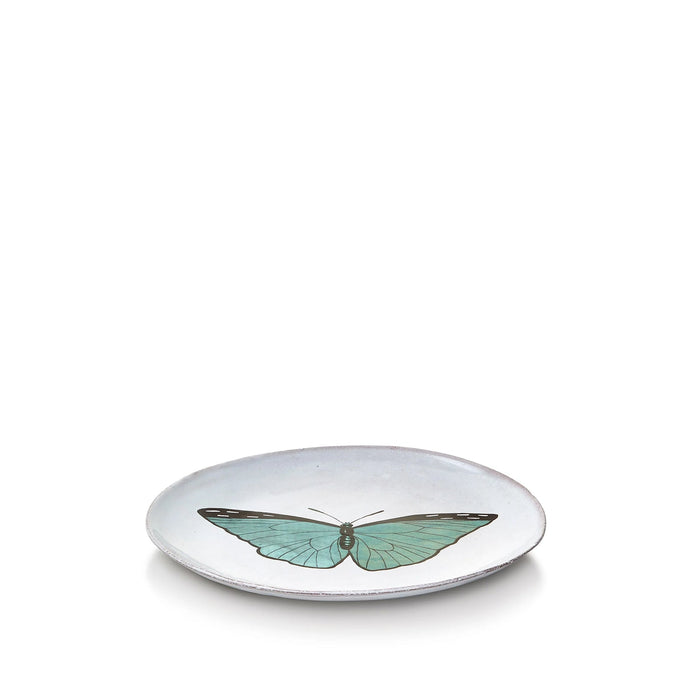 Blue Butterfly Dinner Plate by Astier de Villatte, 20.5cm